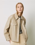 LF스퀘어 공식 온라인몰 21SS [앳코너] OVERSIZE ECO-LEATEHR JACKET AEJU1E003
