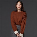 하프클럽 - 대한민국 메가쇼핑 [로엠] WY 소매 배색 풀오버 니트 - RMKA74CRQ6_11