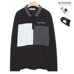 하프클럽 - 대한민국 메가쇼핑 엠씨옴므 모자이크 카라 긴팔 티셔츠 TB18S123_B