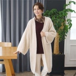 하프클럽 - 대한민국 메가쇼핑 J3828 모던 와이드소매 포근털 롱가디건/엄마옷