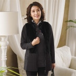 하프클럽 - 대한민국 메가쇼핑 J3896 모네 털패딩배색 가디건/엄마옷