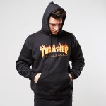 머스트잇(MUSTIT) - 트래셔 불꽃 후드티 블랙 THRASHER FLAME HOOD