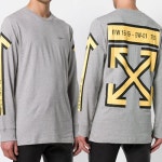 머스트잇(MUSTIT) - Off White - *싸다* 18FW OMAB001E181850250760 오프화이트 그레이 긴팔 티셔츠 국내/당일발송