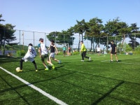 5월 바롬축구 훈련 모습 - 바롬 축구 - 강원뇌병변장애인인권협회 5월 바롬축구 훈련 모습