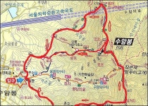 수암산 산행 지도 - 번개산행 알림방 - 안산시 산악회 쉼터 수암산 산행 지도