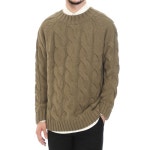 쟈니정품몰 | 가방팝&멀티팝은 100%정품만을 판매합니다. - [쟈니웨스트] JHONNYWEST - [Lambs Wool]BIG Cable Knit (Khaki Brown) 빅 케이블 니트...