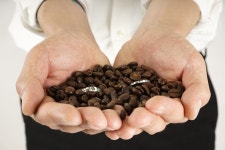 커피 콩 패턴 실버링 세트