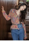 셀럽들의 선택, DINT - J1054 컬러 믹스 니트 가디건*탑으로 착용가능* 셀럽들의 선택, DINT