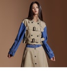 셀럽들의 선택, DINT - J2191 유트 배색 트렌치 하프 자켓 셀럽들의 선택, DINT