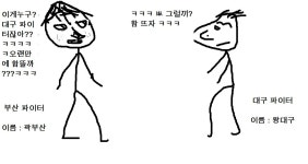 파이터들의 대결.