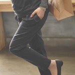 (《마시루》) Marshel 마타니티 테이퍼 드 팬츠 심플 면전2컬러 S～L