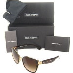 Authentic Dolce & Gabbana Gold Havana Frame / Brown Gradient DG 2107 02/13 57