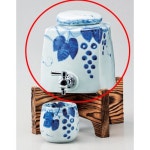 [해외] 3 개세트 소주 서버 손 묘# 어떻게(아무리)(받침대부)멀티 서버 [16.5 x 16.5 x 17.5cm(2300cc)] 아리타산 도자기 일식 그릇 주기(술잔)... 