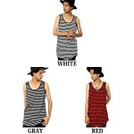 (에이트(eight)) 8(EIGHT)3COLOR 롱 길이 보더 탱크 탑 노슬리브 길 스트리트