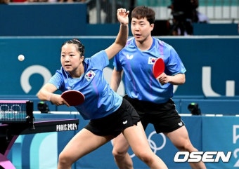 [사진]임종훈-신유빈, '파리올림픽 찰떡호흡'::스포탈코리아 [사진]임종훈-신유빈, '파리올림픽 찰떡호흡'