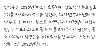 [정보/소식] 임영웅, 작년 얼마 벌었나보니 '대박'…정산금 등 '233억' - 인스티즈(instiz) 연예 카테고리