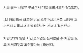 [잡담] 시청역 사고 운전자 도주했다 잡힌건가봐.. - 인스티즈(instiz) 일상 카테고리