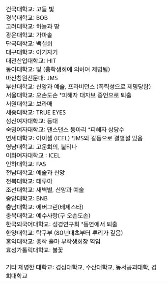 사이비 정명석이 전국 대학에 만든 동아리들 - 인스티즈(instiz) 이슈 카테고리