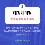 오전장 급등주 PICK5 - KPX홀딩스, 그린케미칼, 태경케미컬.. : 덕성(004830)