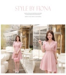 [고급스러운쿨링*ops/a0235단정한 테일러드 카라와 시원한 원단더위에도 무너지지 않는 아름다움~!셔링플레어 실루엣 원피스!] 피오나