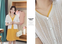 [컬러씨스루*cardigan/a0272더운 날씨에도 부담없이!!베이직한 디자인으로 언제 어디서든~여성스러운 느낌을 살려 주는 가디건!] 피오나