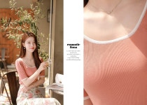 [아이라운드유*tee/a0275시원한 컬러배색이 귀엽고~여성스러운 U넥으로볼륨있는~!사랑스러운 컬러의 배색티~!!] 피오나