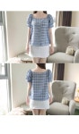 [상큼체크*blouse/a0596러블리하고 상큼한 체크블라우스스퀘어넥 디자인으로 여성스러운 쇄골미인가볍고 시원한소재로 데일리하게~] 피오나