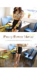 [(30%세일)(로맨틱한 플라워 패턴의 블랑~♥ 상큼한 컬러의 소매배색이 point!)펜지꽃*blouse/f8928] 피오나