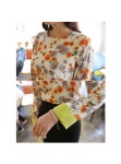 [(30%세일)(로맨틱한 플라워 패턴의 블랑~♥ 상큼한 컬러의 소매배색이 point!)펜지꽃*blouse/f8928] 피오나