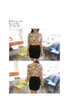 [(30%세일)(로맨틱한 플라워 패턴의 블랑~♥ 상큼한 컬러의 소매배색이 point!)펜지꽃*blouse/f8928] 피오나