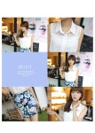 [*40%세일*(은은하게 레이스가 비치는 여성스러운 블랑♥ 언발란스한 길이감이 멋스러워요 !)뽀샤시*blouse/f9530-블랙] 피오나