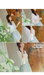[(20%t세일)(자체제작!! 부드러운 쉬폰소재의 흐르는 핏이 예쁜 원피스 :)꽃물*ops/f9607] 피오나