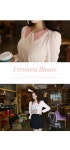 [★특가세일50%★러블리한 배색카라 디테일이 매력적인 블랑~♥)베로니카*blouse/f8943]