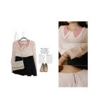 [★특가세일50%★러블리한 배색카라 디테일이 매력적인 블랑~♥)베로니카*blouse/f8943]