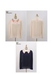 [★특가세일50%★러블리한 배색카라 디테일이 매력적인 블랑~♥)베로니카*blouse/f8943]