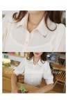 [*20%세일*((카라끝분에 골드장식&드레이핑된 숄더라인이 멋스러워요 ! 깔끔한 디자인! 강추!!^^)클래식*blouse/f9720] 피오나