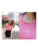 [*(20%)*(찰랑거리는 소재!! 네크라인 트임이 포인트~* 여름까지 함께하세요^^)슈슈*tee/f9115] 피오나