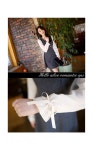 [(30%세일)(소매부분 러블리한 리본이 포인트! 레이어드한듯한 고급스러운 배색원핏~*)헬로우앨리스*ops/f8771] 피오나