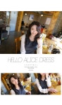 [(30%세일)(소매부분 러블리한 리본이 포인트! 레이어드한듯한 고급스러운 배색원핏~*)헬로우앨리스*ops/f8771] 피오나