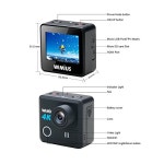 WIMIUS L1 4K Action Camera Wifi 1080p 60fps 20MP Waterproof Sports Camera FPV Camera 2.0&amp;#39;&amp;#39; 170°Wide Angle Include 2pcs... 