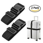 Luxebell Luggage Straps Suitcase Belt Add-A-Bag Travel Accessories, Heavy Duty Strap, 2-Pack (6.56ft, Black) | 해외직구는... 