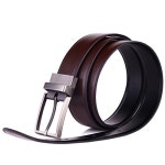 Beltox Fine Men&amp;#39;s Dress Belt Leather Reversible 1.25&amp;quot; Wide Rotated Buckle Gift Box (Black/Brown,34-36)... 
