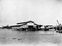 Florida Memory  - Machine shop and docks at the Everglades Drainage District headquarters in West Palm Beach. Machine shop and... 