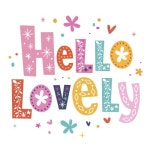 Hello lovely wordart vector design 01 - Vector Heart-shaped free download