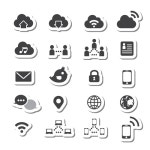 Internet icon sticker set - Vector Label free download