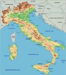 Italy physical map vector graphics - Vector Maps free download