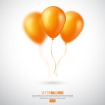 Orange balloon background illustration vector - Vector Background free download