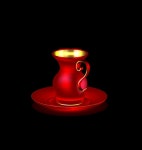 Red with golden coffee cup vector - Vector Life free download