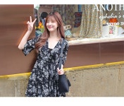 trend fashion select shop -본제- 해나 플라워 쉬폰원피스 (1color)