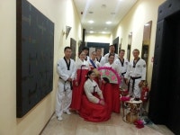 이미지 : 슬로베니아(주)우신라보타치 개업행사 태권도 시범 초대 slon hotal 기념 사진